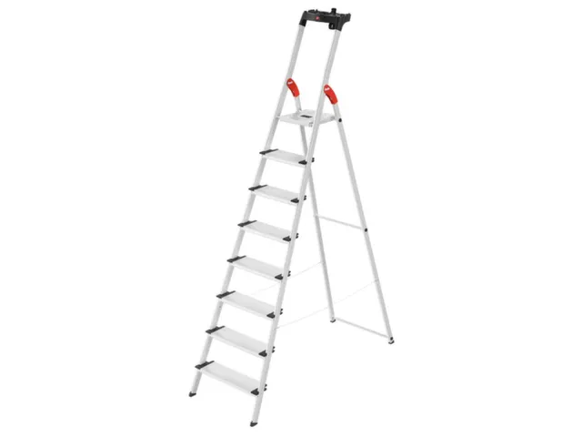 veiligheidsladder,eenzijdig,8 XXL treden,Stand H 1,72m,balk L 2,56m