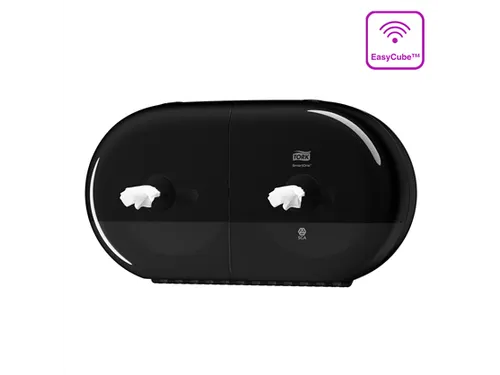 Tork T9 SmartOne Twin Mini Toiletpapier Dispenser Elevation Zwart