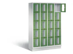 Lockerkast 1800x1190x500mm 4x5 vakken Cilinderslot, Sokkel, RAL6011