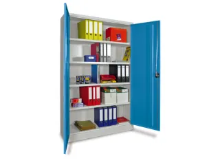 grootvolumekast met openslaande deuren,RAL7035,front RAL5012 - 2