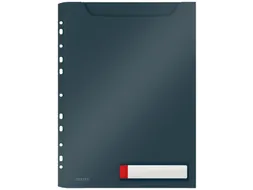 Insteekmap U-model Leitz Cosy harmonica A4 met perforatiestrip PP grij