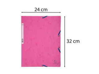 Elastomap 3 kleppen glanskarton 400g/m2 A4 Roze - 13