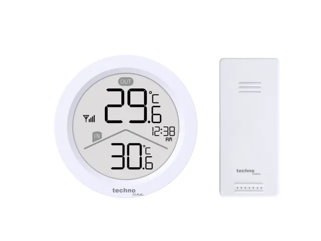Thermometer Technoline WS 9168 85x85x21 mm wit met 1 buitensensor