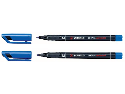 Viltstift STABILO OHpen 843/41 permanent rond medium blauw