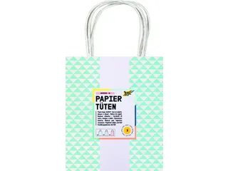 Tas met handvat Folia kraftpapier 115gr 18x21x8cm wit set à 3 dessins - 1