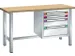 établi,HxlxP 840x1500x700mm,RAL7035,face avant RAL7035
