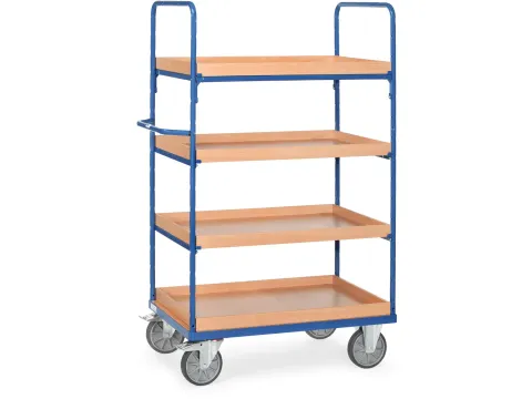 Etagewagens 4 Etages Hout Met Rand 8321 600kg 1000x600mm Ral5007