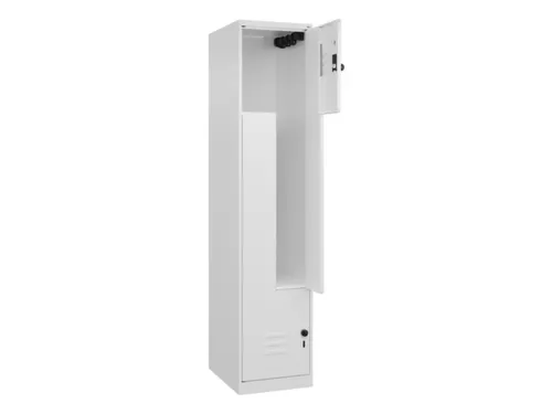 Z-garderobekast,HxBxD 1850x400x500mm,vak B 200/400mm,draaigrendel