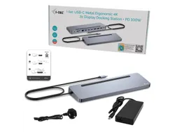 USB-C Metal Ergonomic 3x 4K Display Docking Station + Power Delivery 1