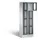 Lockerkast 1800x610x500mm 2x4 vakken Cilinderslot, Sokkel, RAL7021