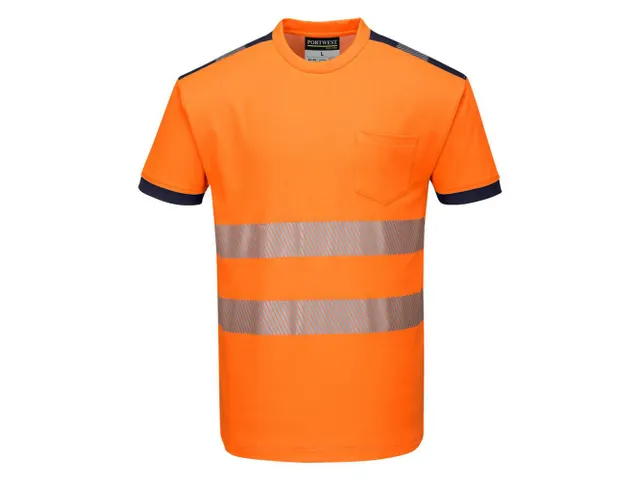 Portwest PW3 T181 T-shirt, hi-viz oranje/zwart, maat M, per stuk