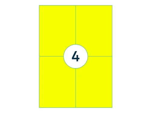 Etiket Rillprint 105x148mm fluorgeel 400 etiketten