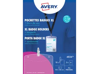 Avery 4834 Badgehouder lanyard set 105x148mm 10 stuks+12 kaarten - 3