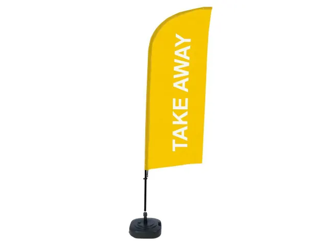 Promotievlag Alu Wind complete set "TAKE AWAY" Geel