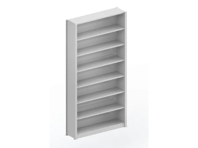 kantoorstelling grondveld HxBxD 2550x1306x335mm 7 OH Stalen Ral7035