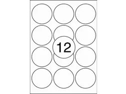Etiket Rillstab Rond Ø63.5mm Wit