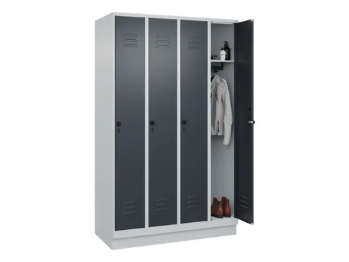 locker,HxBxD 1950x1200x500mm,4vak,vak B 300mm,draaigrendel,sokkel