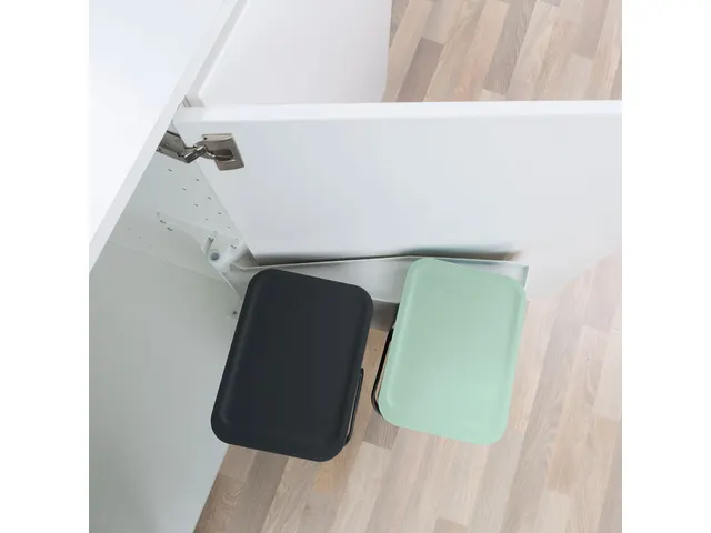 Inbouwafvalemmer Sort & Go 2x12 Liter Jade Donkergrijs
