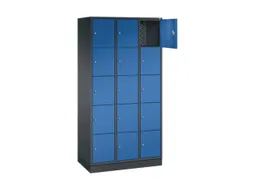 lockerkast,HxBxD 1950x920x500mm,3x5vakken,cil.-slot,sokkel