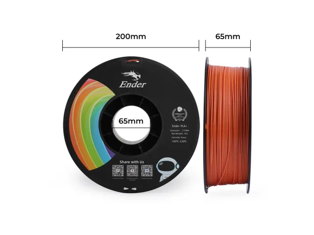 Creality 3D printer Filament Ender PLA+ 1,75mm Oranje 1kg