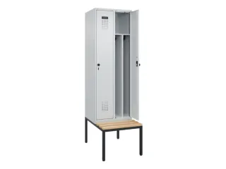 locker met bank,voor scheiding van kleding,HxBxD 2120x600x815mm,2vak - 1