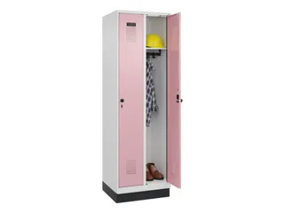locker,HxBxD 1950x600x500mm,2vak,vak B 300mm,draaigrendel,sokkel - 1