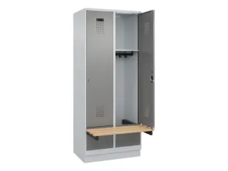 locker met bank,HxBxD 1950x800x815mm,2vak,vak B 400mm,cilinderslot - 1