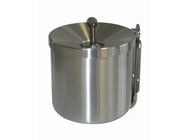 Wandasbak van RVS,HxØ 165x150mm,romp RVS,m. kogelkop
