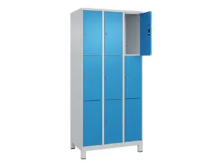 lockerkast,HxBxD 1950x900x500mm,3x3vakken,vak B 300mm,cil.-slot,voeten - 1