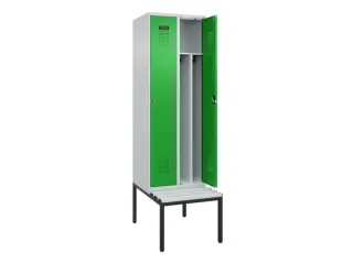 locker met bank,voor scheiding van kleding,HxBxD 2120x600x815mm,2vak - 1