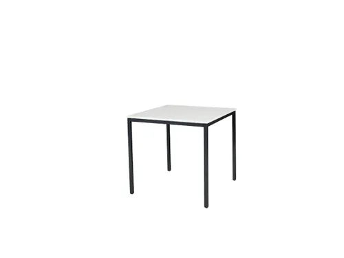 Domino Basic Tafel Vaste Hoogte 800x800mm Wit 25mm Zwart 4-Poots
