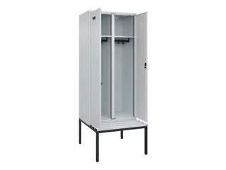 locker met bank,voor scheiding van kleding,HxBxD 2120x800x815mm,2vak - 1