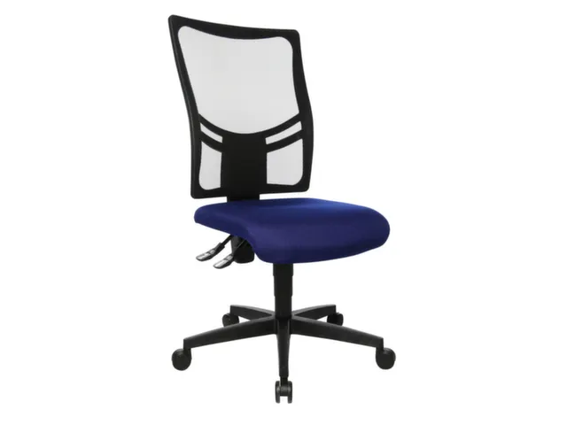 bureaustoel,permanentcontactmechanisme,zitting PP blauw