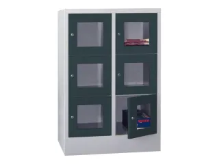 lockerkast,HxBxD 1187x800x500mm,2x3vakken,RAL7035,front RAL7016 - 2