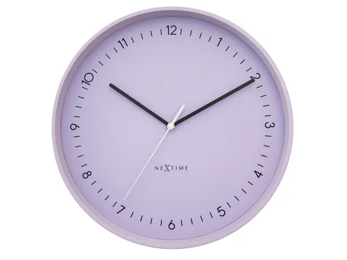 Wandklok NeXtime Berlin L 40cm lavendel aluminium