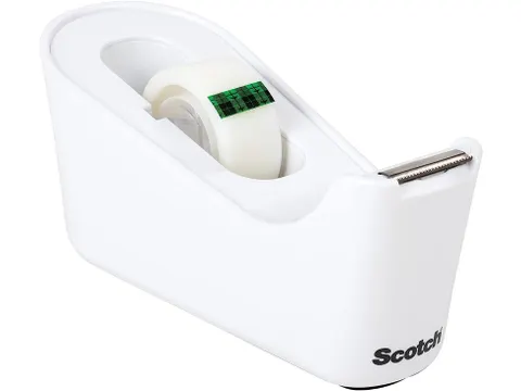 Plakbandhouder Scotch C18 wit + 1rol magic tape 19mmx33m