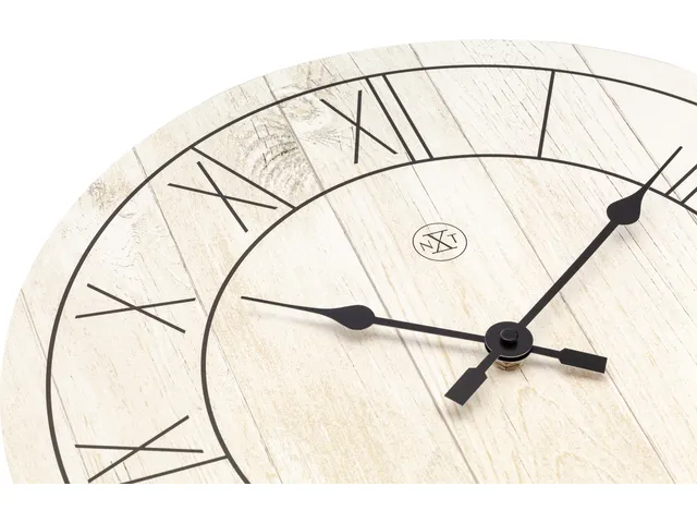 Wandklok nXt Paul dia 40cm hout wit Romeinse cijfers