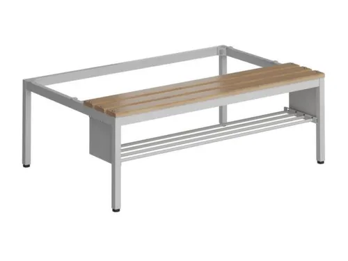 Zitbank v. garderobekast/lockersysteem 420x1185x800mm hardhout rooster