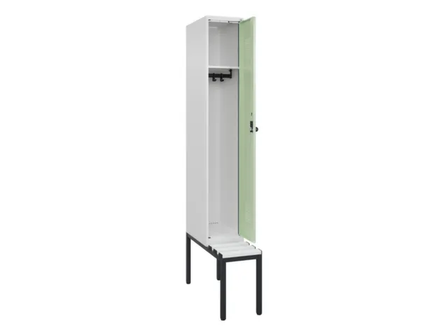 locker met bank,HxBxD 2120x300x815mm,1vak,vak B 300mm,draaigrendel