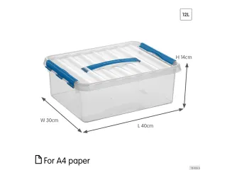 Q-line opbergbox 12L transparant blauw - 40x30x14cm - 2
