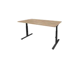 Bureau Linesto Plus Hoogte instelbaar 180x80 honey castello 25mm zwart