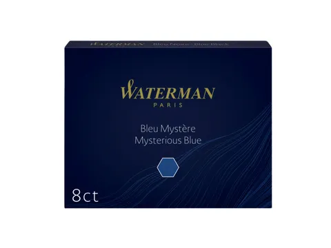 Inktpatroon Waterman lang Mysterious Blue Blauw-Zwart 8 stuks