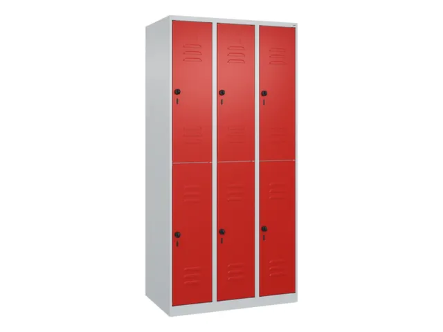 dubbeldekse locker,HxBxD 1850x900x500mm,3x2vak.,vak B 300mm