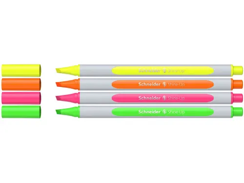 Markeerstift Schneider Shine-Up etui assorti 4 stuks