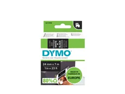 Labeltape Dymo 53721 D1 S721010 24mmx7m wit op zwart