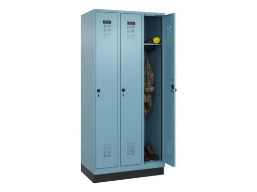 locker,HxBxD 1950x900x500mm,3vak,vak B 300mm,draaigrendel,sokkel