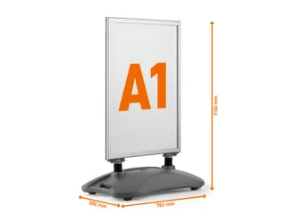 Stoepbord Aluminium Heavy Base Outdoor Dubbelzijdig A1 - 7