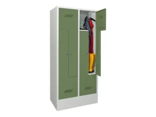 Z-garderobekast,HxBxD 1850x800x500mm,vak B 400mm,RAL7035,front RAL6011 - 2