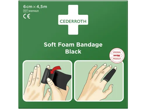 Cederroth 51011021 Soft Foam bandage Zwart 6cm x 4,5m 10 stuks