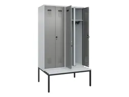 locker met bank,voor scheiding van kleding,HxBxD 2120x1200x815mm,4vak